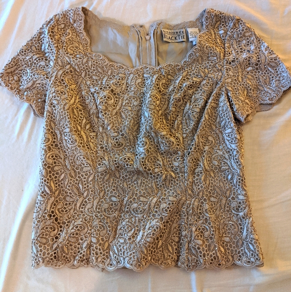 Intricate embroidered crop blouse